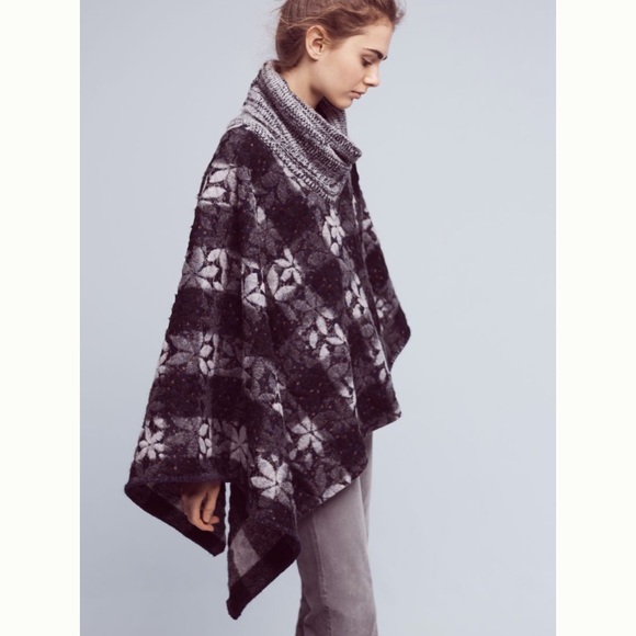 Anthropologie Wintertide Reversible Poncho - Picture 2 of 3